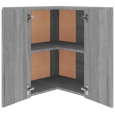 vidaXL Ντουλάπι Κρεμαστό Γωνιακό Lyon Γκρι Sonoma 57x57x60cm 1 τεμ.