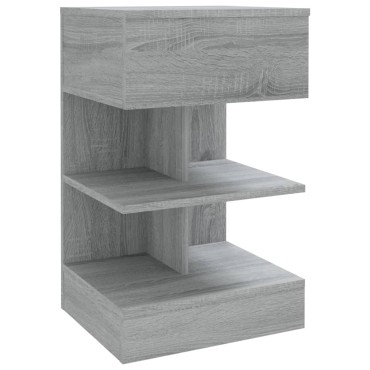 vidaXL Κομοδίνο Γκρι Sonoma 40x35x65cm από Επεξεργασμένο Ξύλο 1 τεμ.