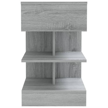 vidaXL Κομοδίνο Γκρι Sonoma 40x35x65cm από Επεξεργασμένο Ξύλο 1 τεμ.