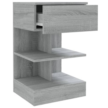 vidaXL Κομοδίνο Γκρι Sonoma 40x35x65cm από Επεξεργασμένο Ξύλο 1 τεμ.