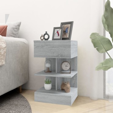 vidaXL Κομοδίνο Γκρι Sonoma 40x35x65cm από Επεξεργασμένο Ξύλο 1 τεμ.
