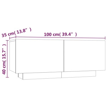vidaXL Έπιπλο Τηλεόρασης Καπνιστή Δρυς 100x35x40cm Επεξ. Ξύλο