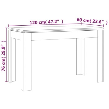 vidaXL Τραπέζι Τραπεζαρίας Καπνιστή Δρυς 120x60x76cm Επεξ. Ξύλο 1 τεμ.