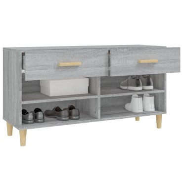 vidaXL Παπουτσοθήκη Γκρι Sonoma 102x35x55cm από Επεξεργασμένο Ξύλο