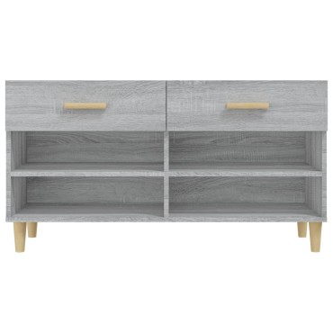 vidaXL Παπουτσοθήκη Γκρι Sonoma 102x35x55cm από Επεξεργασμένο Ξύλο