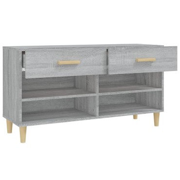 vidaXL Παπουτσοθήκη Γκρι Sonoma 102x35x55cm από Επεξεργασμένο Ξύλο