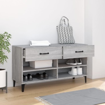 vidaXL Παπουτσοθήκη Γκρι Sonoma 102x35x55cm από Επεξεργασμένο Ξύλο