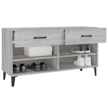 vidaXL Παπουτσοθήκη Γκρι Sonoma 102x35x55cm από Επεξεργασμένο Ξύλο