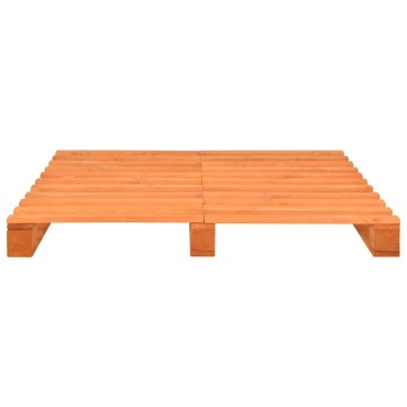 vidaXL Πλαίσιο Κρεβατιού Καφέ 140x200cm Παλέτες Μασίφ Ξύλο Πεύκου 1 τεμ. - Διπλό