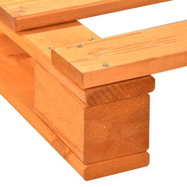 vidaXL Πλαίσιο Κρεβατιού Καφέ 140x200cm Παλέτες Μασίφ Ξύλο Πεύκου 1 τεμ. - Διπλό