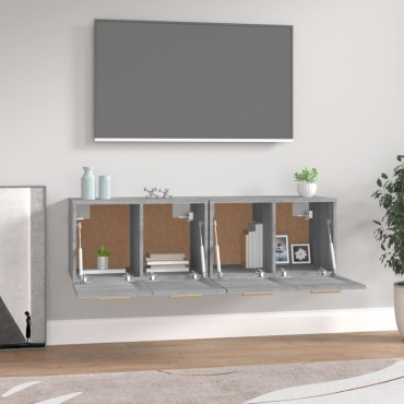 vidaXL Ντουλάπια Τοίχου 2 τεμ. Γκρι Sonoma 60x36,5x35cm Επεξ. Ξύλο