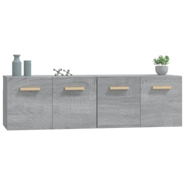 vidaXL Ντουλάπια Τοίχου 2 τεμ. Γκρι Sonoma 60x36,5x35cm Επεξ. Ξύλο