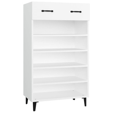 vidaXL Παπουτσοθήκη Λευκή 60x35x105cm από Επεξεργασμένο Ξύλο