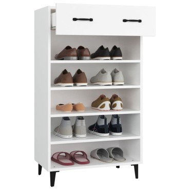 vidaXL Παπουτσοθήκη Λευκή 60x35x105cm από Επεξεργασμένο Ξύλο