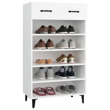 vidaXL Παπουτσοθήκη Λευκή 60x35x105cm από Επεξεργασμένο Ξύλο