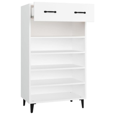 vidaXL Παπουτσοθήκη Λευκή 60x35x105cm από Επεξεργασμένο Ξύλο