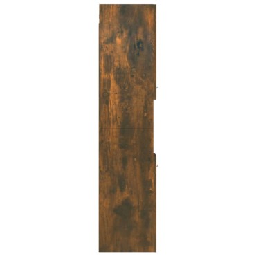 vidaXL Ντουλάπι Μπάνιου Καπνιστή Δρυς 30x30x130cm Επεξεργασμένο Ξύλο 1 τεμ.
