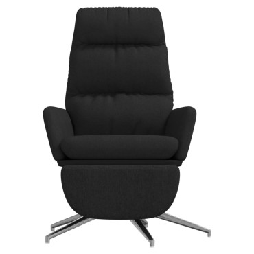 vidaXL Πολυθρόνα Relax Μαύρη Υφασμάτινη με Υποπόδιο 70x77x98cm 1 τεμ.