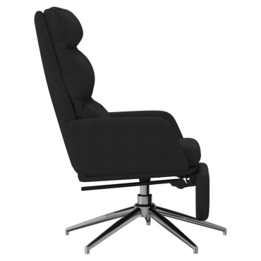 vidaXL Πολυθρόνα Relax Μαύρη Υφασμάτινη με Υποπόδιο 70x77x98cm 1 τεμ.