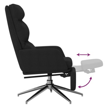 vidaXL Πολυθρόνα Relax Μαύρη Υφασμάτινη με Υποπόδιο 70x77x98cm 1 τεμ.