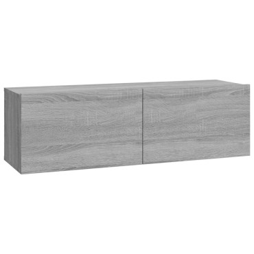 vidaXL Έπιπλα Τηλεόρασης Τοίχου 4 τεμ. Γκρι 100x30x30cm