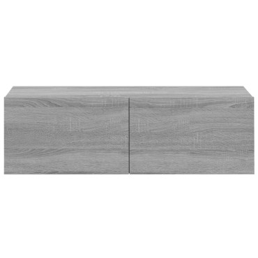 vidaXL Έπιπλα Τηλεόρασης Τοίχου 4 τεμ. Γκρι 100x30x30cm