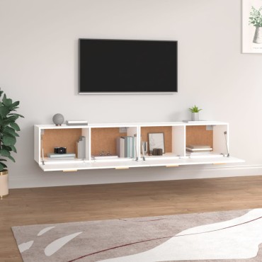 vidaXL Ντουλάπια Τοίχου 2 τεμ. Λευκά 100x36,5x35cm Επεξεργασμένο Ξύλο