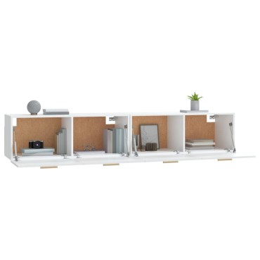 vidaXL Ντουλάπια Τοίχου 2 τεμ. Λευκά 100x36,5x35cm Επεξεργασμένο Ξύλο