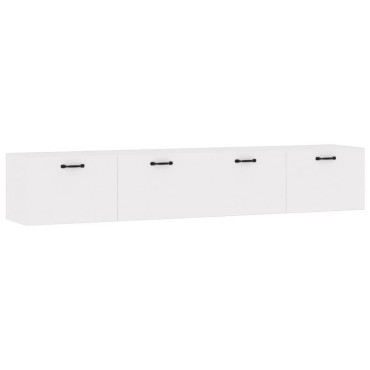vidaXL Ντουλάπια Τοίχου 2 τεμ. Λευκά 100x36,5x35cm Επεξεργασμένο Ξύλο