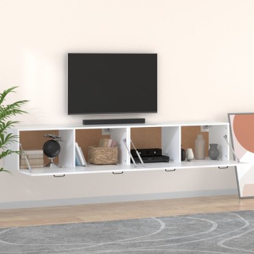 vidaXL Ντουλάπια Τοίχου 2 τεμ. Λευκά 100x36,5x35cm Επεξεργασμένο Ξύλο