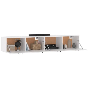 vidaXL Ντουλάπια Τοίχου 2 τεμ. Λευκά 100x36,5x35cm Επεξεργασμένο Ξύλο