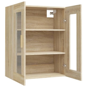 vidaXL Κρεμαστό Ντουλάπι Τοίχου Sonoma Δρυς 69,5x34x90cm Επεξ. Ξύλο 1 τεμ.