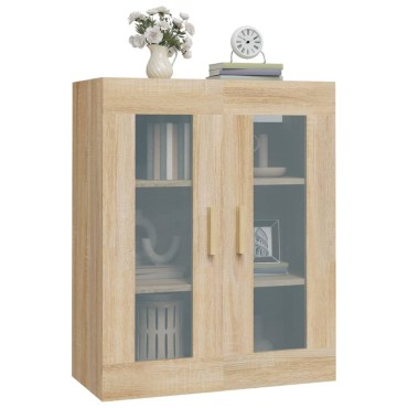 vidaXL Κρεμαστό Ντουλάπι Τοίχου Sonoma Δρυς 69,5x34x90cm Επεξ. Ξύλο 1 τεμ.