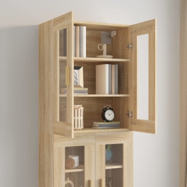 vidaXL Κρεμαστό Ντουλάπι Τοίχου Sonoma Δρυς 69,5x34x90cm Επεξ. Ξύλο 1 τεμ.