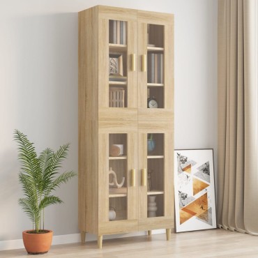 vidaXL Κρεμαστό Ντουλάπι Τοίχου Sonoma Δρυς 69,5x34x90cm Επεξ. Ξύλο 1 τεμ.