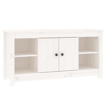 vidaXL Έπιπλο Τηλεόρασης Λευκό 103x36,5x52cm από Μασίφ Ξύλο Πεύκου
