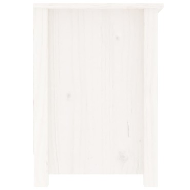 vidaXL Έπιπλο Τηλεόρασης Λευκό 103x36,5x52cm από Μασίφ Ξύλο Πεύκου