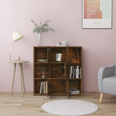 vidaXL Βιβλιοθήκη Καπνιστή Δρυς 90x30x90cm από Επεξεργασμένο Ξύλο 1 τεμ.