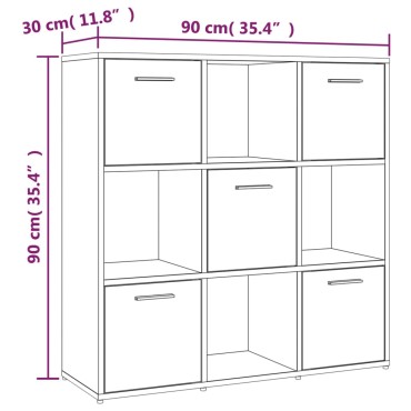 vidaXL Βιβλιοθήκη Καπνιστή Δρυς 90x30x90cm από Επεξεργασμένο Ξύλο 1 τεμ.