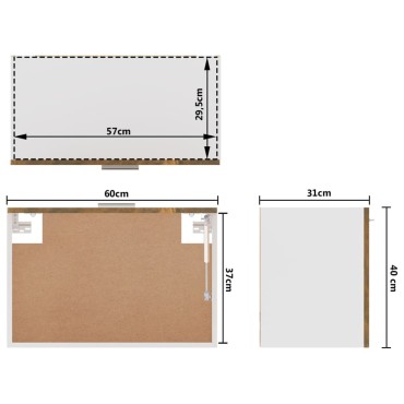 vidaXL Ντουλάπι Κρεμαστό Lyon Καπνιστή Δρυς 60x31x40cm 1 τεμ.