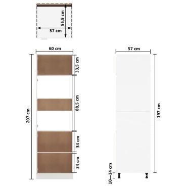 vidaXL Ντουλάπι Ψυγείου Lyon Γκρι sonoma 60x57x207cm Επεξεργ. Ξύλο 1 τεμ.