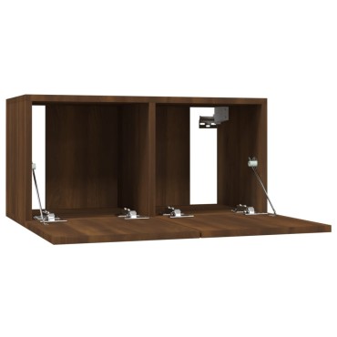 vidaXL Έπιπλα Τηλεόρασης Κρεμαστά Καφέ 60x30x30cm Επεξ. Ξύλο
