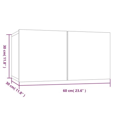 vidaXL Έπιπλα Τηλεόρασης Κρεμαστά Καφέ 60x30x30cm Επεξ. Ξύλο