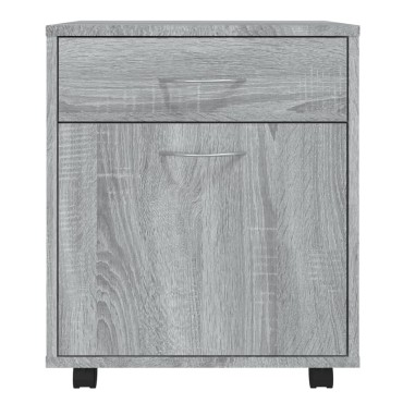 vidaXL Ντουλάπι Με Ροδάκια Γκρι Sonoma 45x38x54cm Επεξεργ. Ξύλο 1 τεμ.