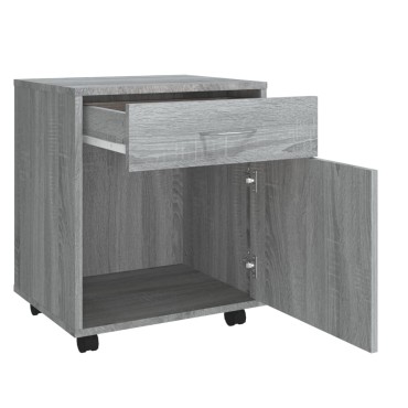 vidaXL Ντουλάπι Με Ροδάκια Γκρι Sonoma 45x38x54cm Επεξεργ. Ξύλο 1 τεμ.