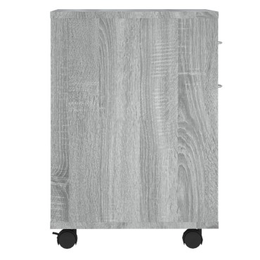 vidaXL Ντουλάπι Με Ροδάκια Γκρι Sonoma 45x38x54cm Επεξεργ. Ξύλο 1 τεμ.