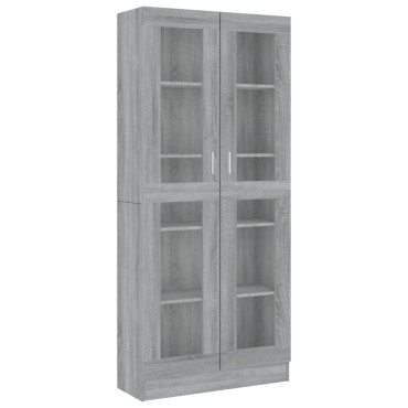 vidaXL Βιτρίνα Γκρι Sonoma 82,5x30,5x185,5cm από Επεξεργασμένο Ξύλο 1 τεμ.
