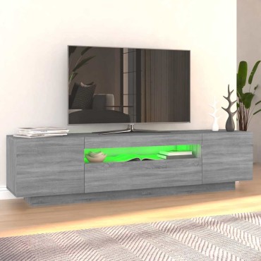 vidaXL Έπιπλο Τηλεόρασης με LED Γκρι Sonoma 160x35x40cm