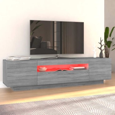 vidaXL Έπιπλο Τηλεόρασης με LED Γκρι Sonoma 160x35x40cm