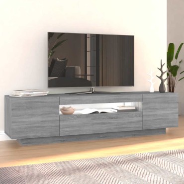 vidaXL Έπιπλο Τηλεόρασης με LED Γκρι Sonoma 160x35x40cm